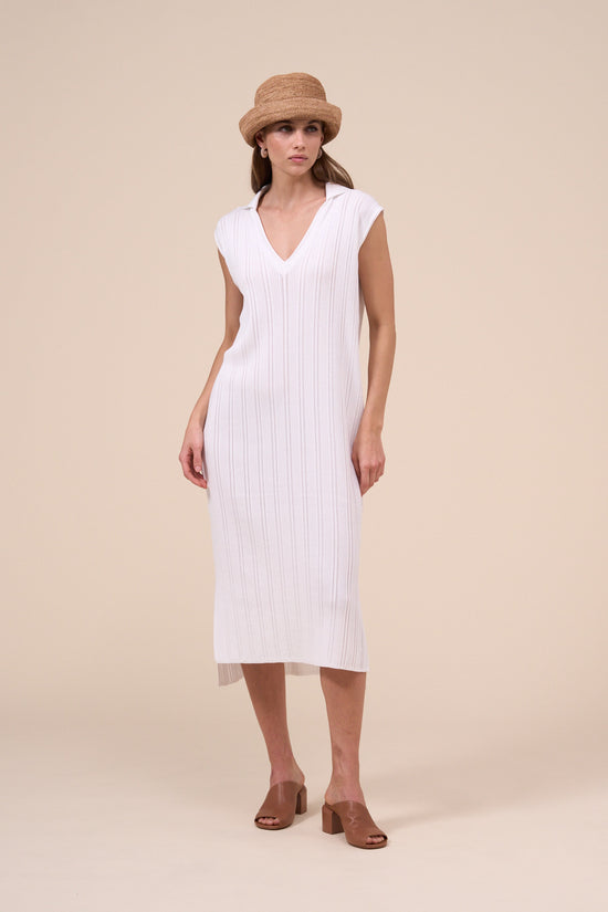 fedeli Daira Cotton Breeze V-neck Sleveless Dress WHITE