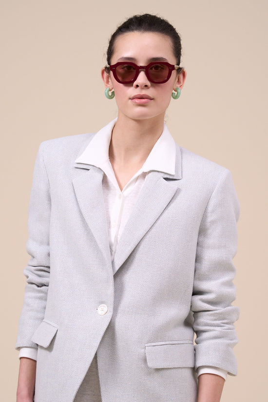 Fedeli Demetra Linen Blend Net Jacket LIGHTSTEELBLUE