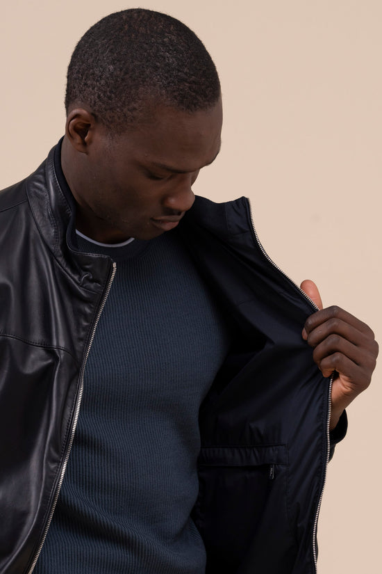 Fedeli Denver Nappa And Airstop Reversible Jacket MIDNIGHTBLUE