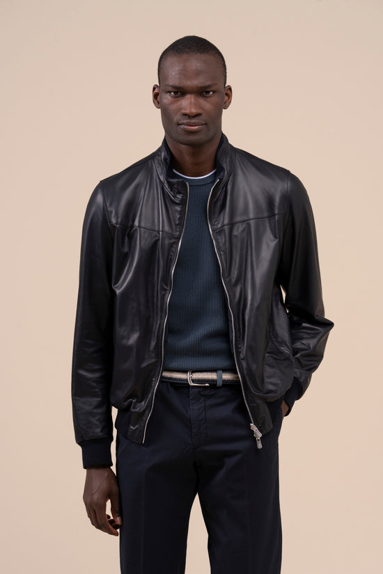 fedeli Denver Nappa and Airstop Reversible Jacket MIDNIGHTBLUE