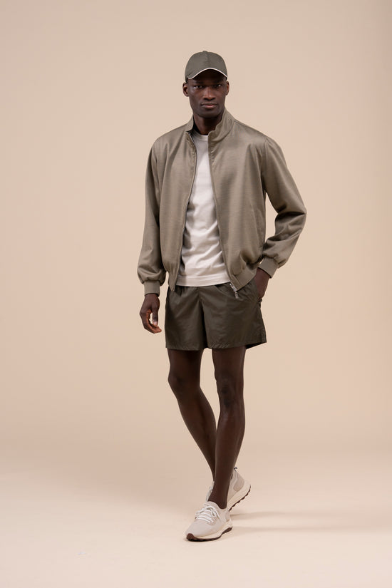 Fedeli Edy Jersey Wool 140 And Airstop Reversible Jacket DARKOLIVEGREEN