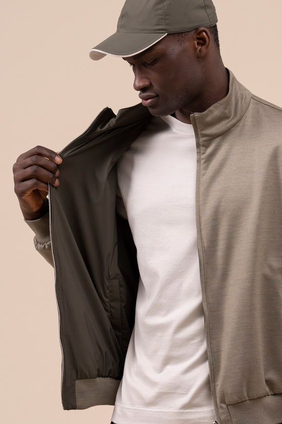 Fedeli Edy Jersey Wool 140 And Airstop Reversible Jacket DARKOLIVEGREEN