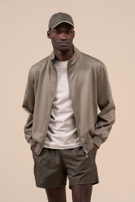 fedeli Edy Jersey Wool 140 and Airstop Reversible Jacket DARKOLIVEGREEN