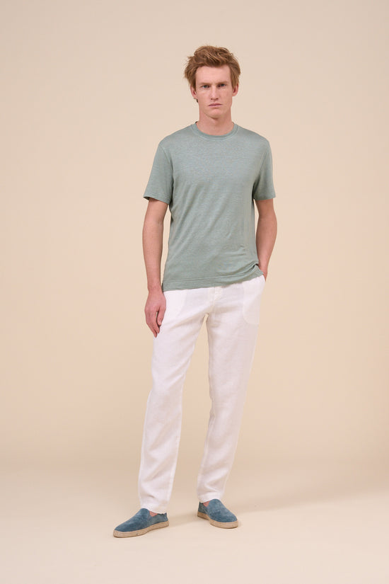 Fedeli Extreme Linen Flex Dusty Short Sleeve T-shirt LIGHTGREEN