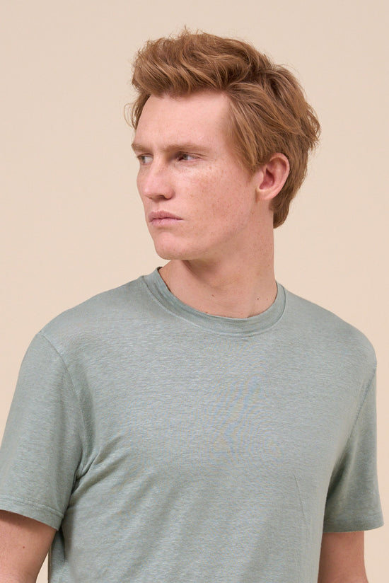 Fedeli Extreme Linen Flex Dusty Short Sleeve T-shirt LIGHTGREEN