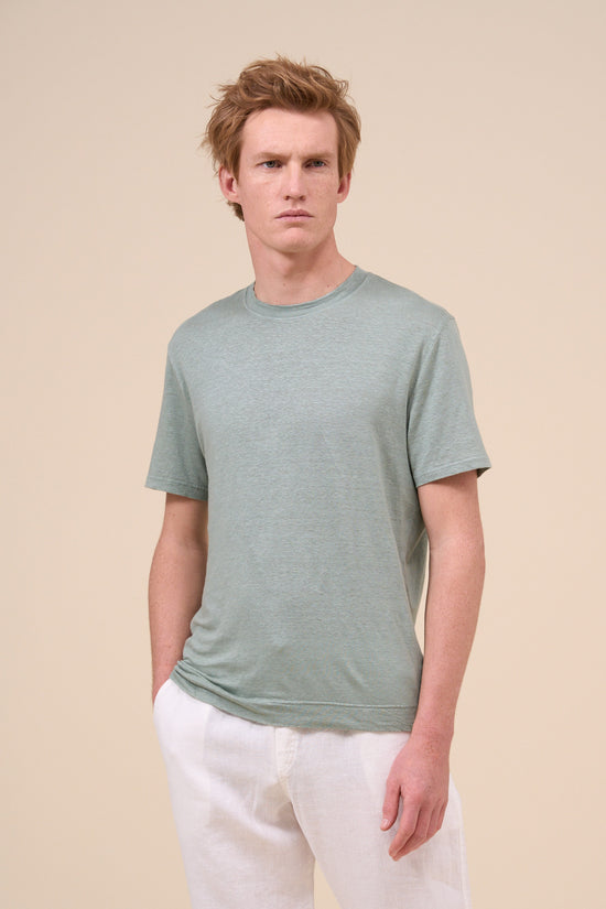fedeli Extreme Linen Flex Dusty Short Sleeve T-shirt LIGHTGREEN