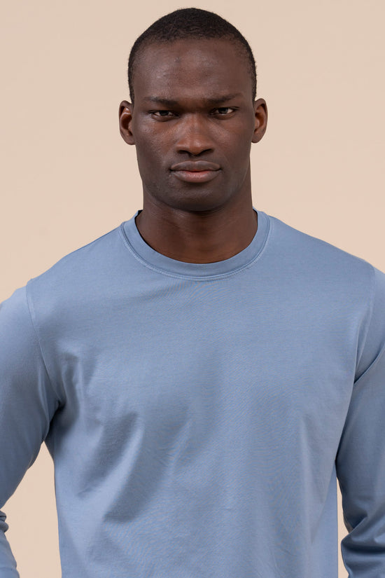 Fedeli Extreme Long Sleeve Organic Cotton T-shirt STEELBLUE