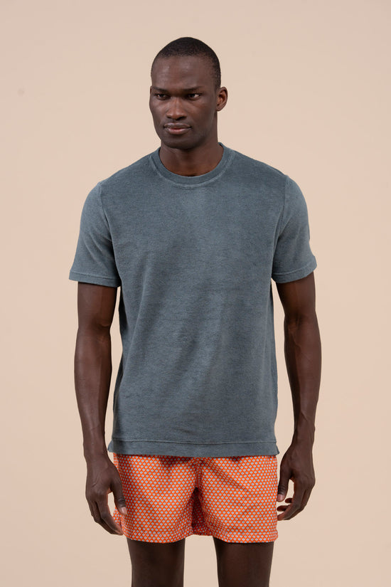 Fedeli Extreme Terry Light Dusty Short Sleeve T-shirt MIDNIGHTBLUE