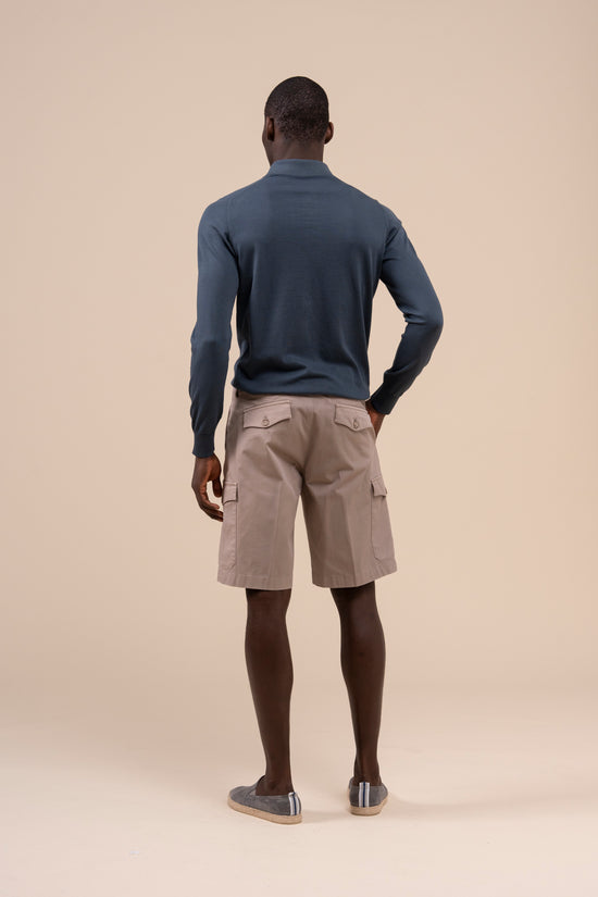 Fedeli Cargo Bermuda Shorts Cotton Flex Old GREIGE