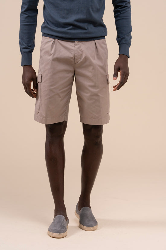 Fedeli Cargo Bermuda Shorts Cotton Flex Old GREIGE
