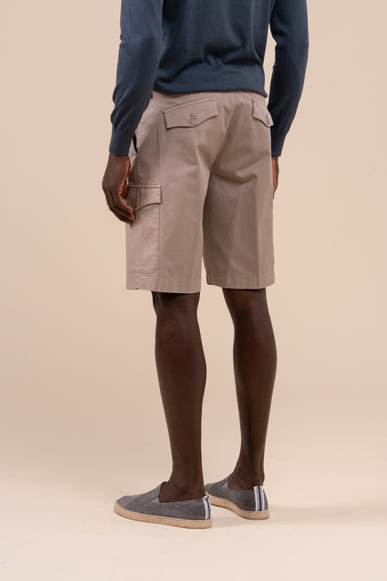 Fedeli Cargo Bermuda Shorts Cotton Flex Old GREIGE