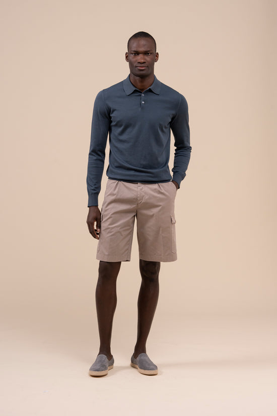 fedeli Cargo Bermuda Shorts Cotton Flex Old GREIGE