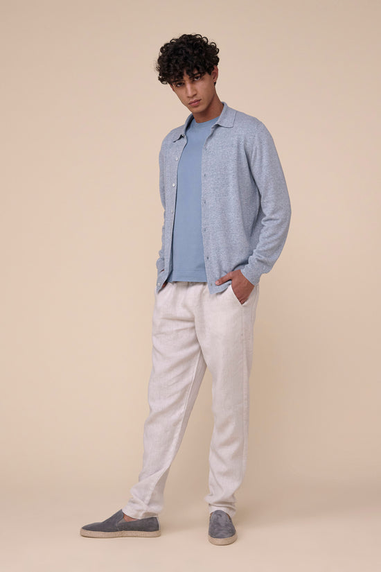 Fedeli Cashmere And Linen Long Sleeve Shirt SAND