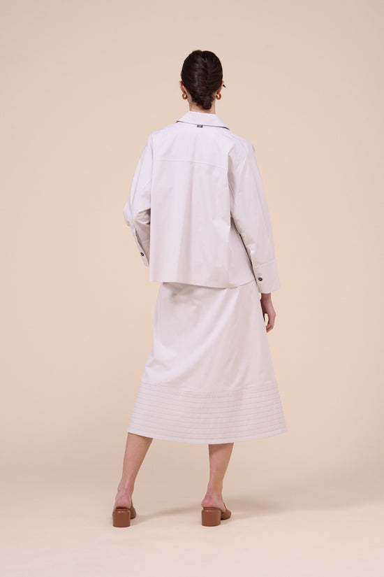 Fedeli Cassandra Stretch Cotton Midi Skirt SAND