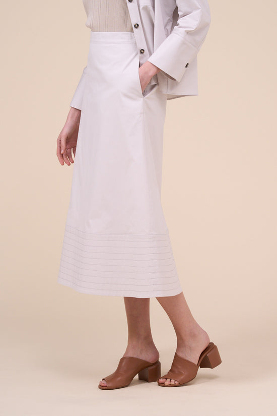 Fedeli Cassandra Stretch Cotton Midi Skirt SAND