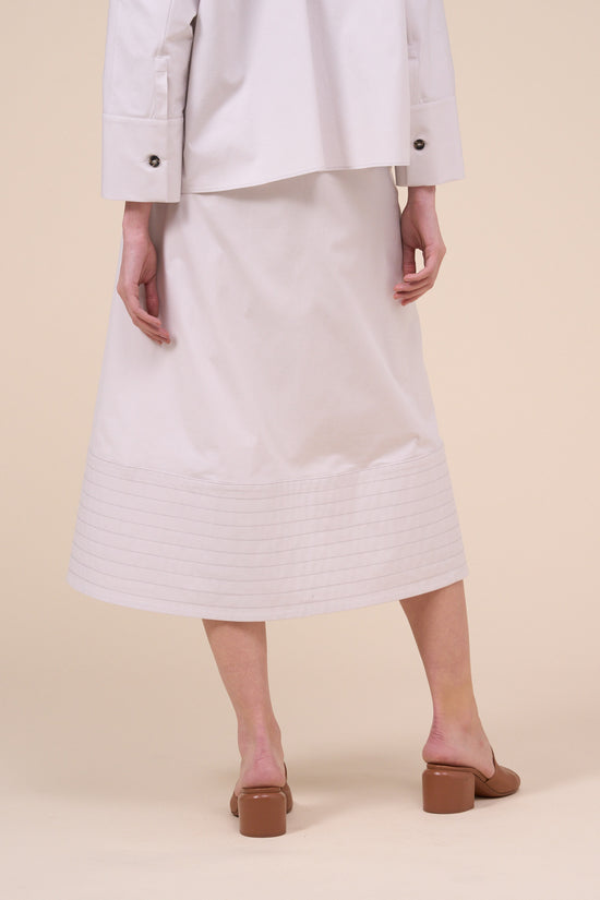 Fedeli Cassandra Stretch Cotton Midi Skirt SAND