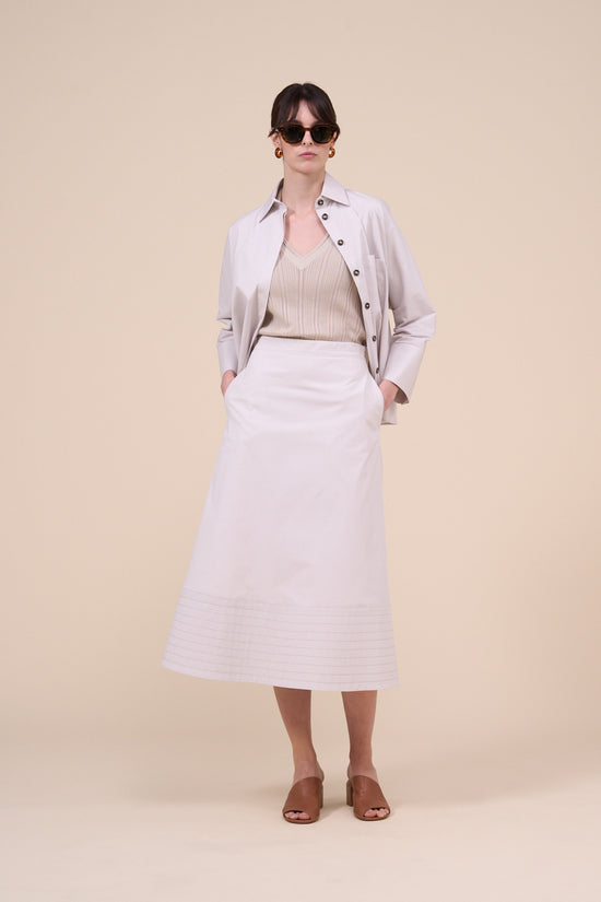 fedeli Cassandra Stretch Cotton Midi Skirt SAND