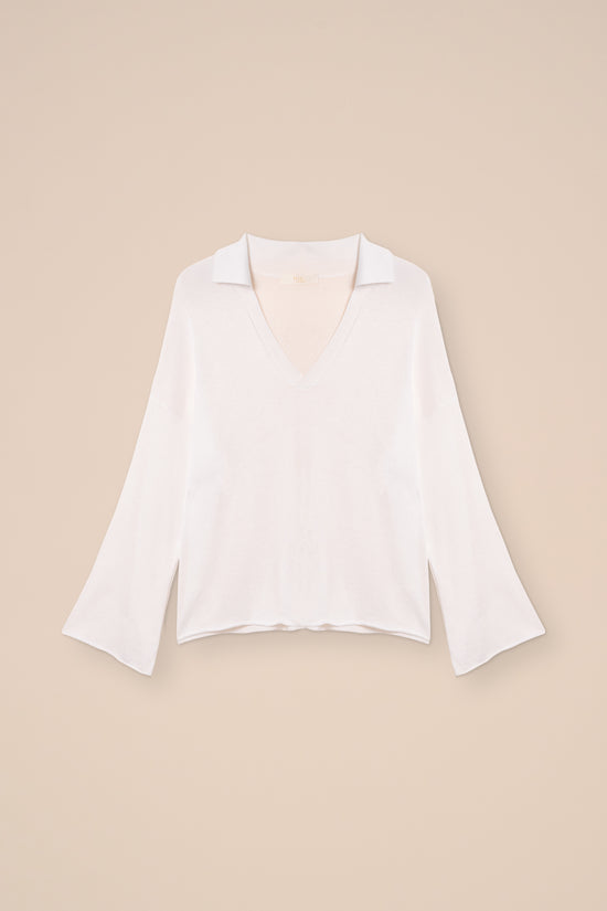 fedeli Cora Lunar Cotton Blend Blouse WHITE