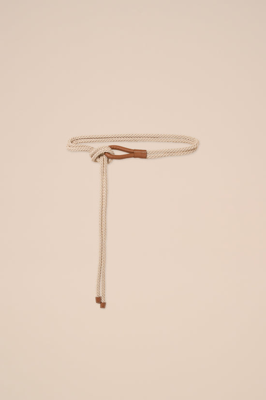 Fedeli Dakota Rope And Leather Belt WHEAT