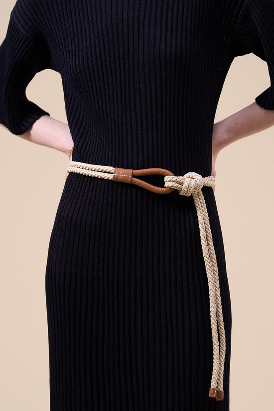 fedeli Dakota Rope and Leather Belt WHEAT