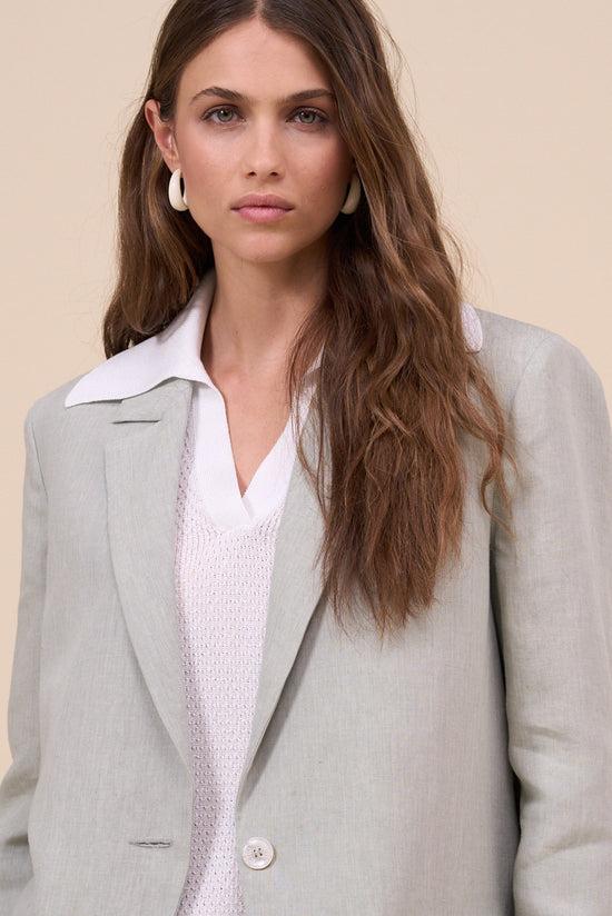 Fedeli Demetra Delavè Linen Jacket DARKOLIVEGREEN