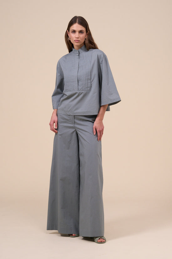 fedeli Elena Cotton Silk Pants DARKOLIVEGREEN