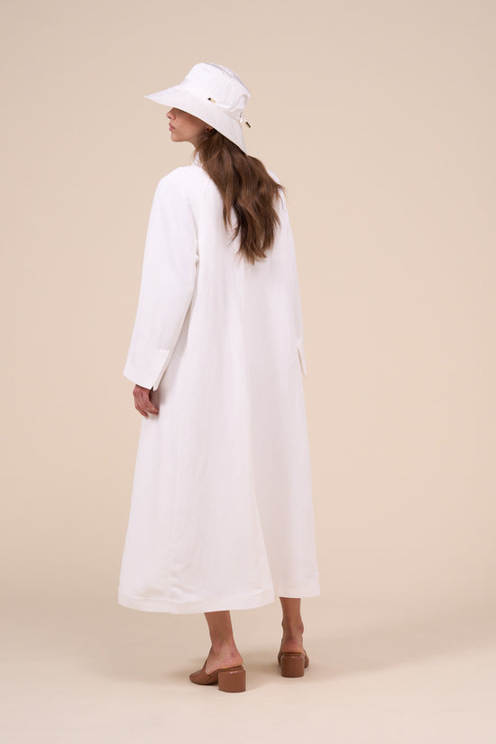 Fedeli Era Fluid Linen Long Coat WHITE