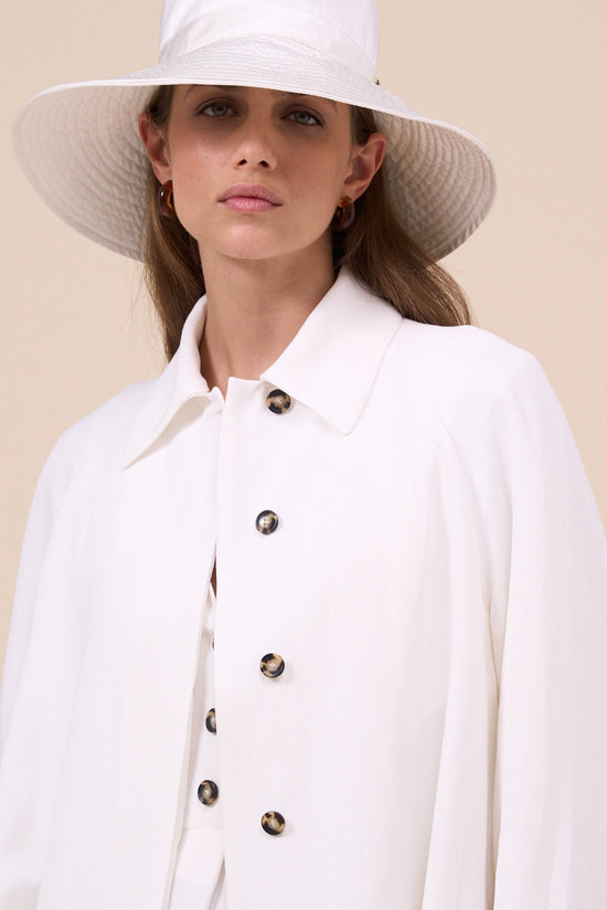 Fedeli Era Fluid Linen Long Coat WHITE