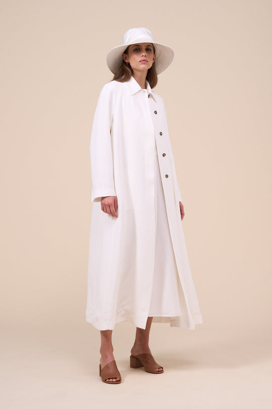 fedeli Era Fluid Linen Long Coat WHITE
