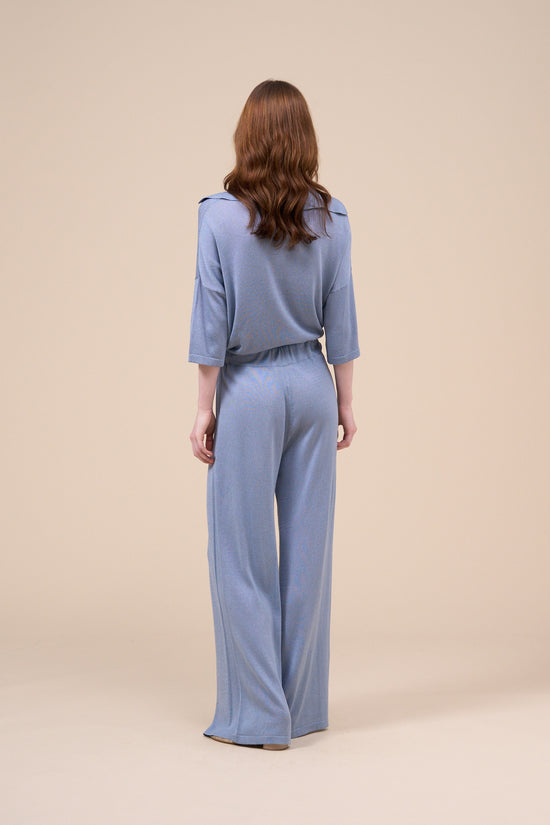 Fedeli Esperide Lunar Cotton Blend Pants STEELBLUE