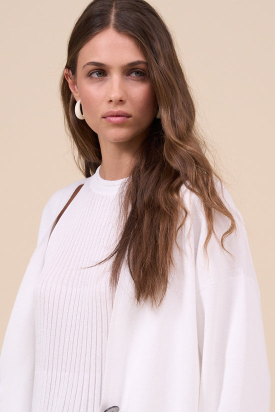 Fedeli Etere Cotton Breeze Knitted Jacket WHITE