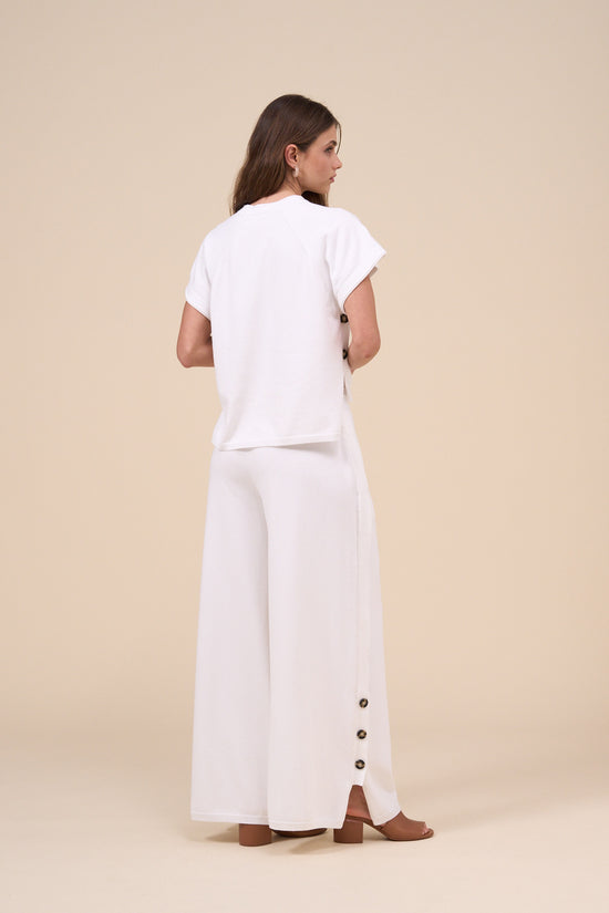 Fedeli Freya Cotton Breeze Knitted T-Shirt WHITE