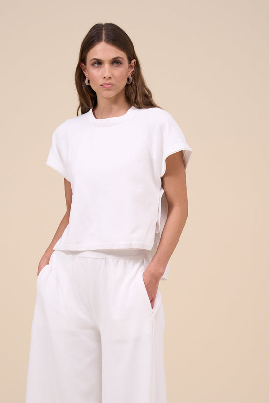 fedeli Freya Cotton Breeze Knitted T-Shirt WHITE