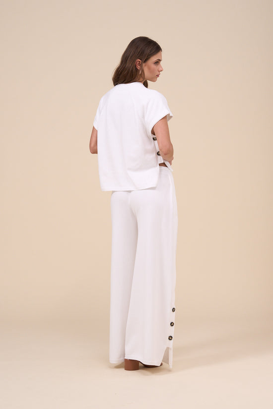 Fedeli Geb Cotton Breeze Wide Leg Pants WHITE