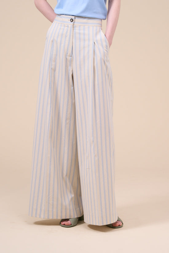 Fedeli Helga Cotton Stripe Baggy Pants WHEAT