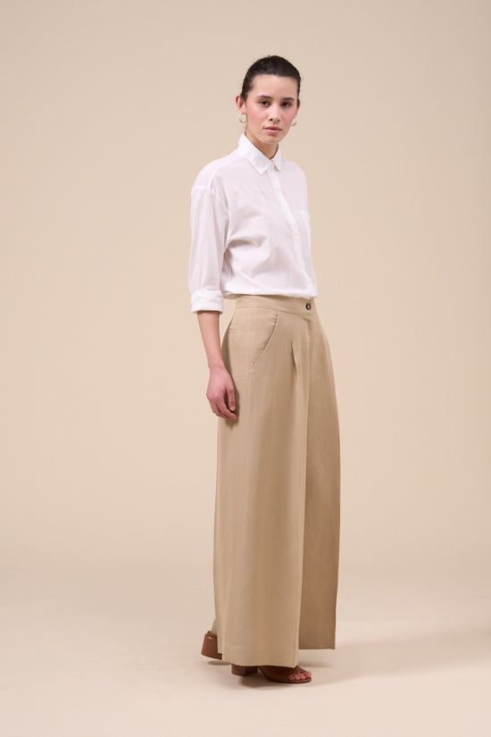 fedeli Helga Fluid Linen Baggy Pants TAN