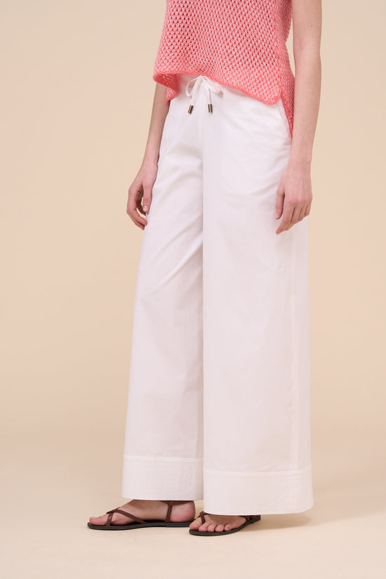 Fedeli Igea Cotton Blend Wide Leg Pants WHITE