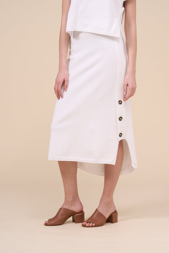 Fedeli Laima Cotton Breeze Knitted Skirt WHITE