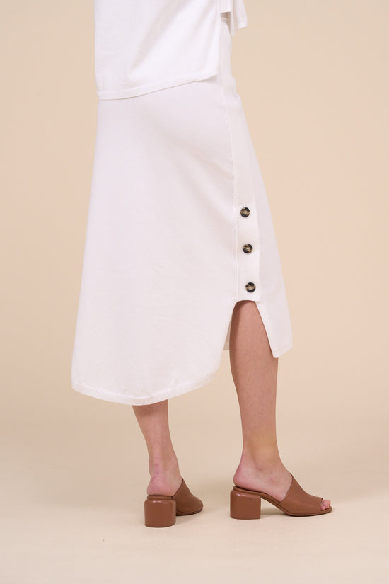 Fedeli Laima Cotton Breeze Knitted Skirt WHITE