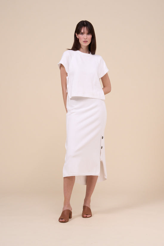 fedeli Laima Cotton Breeze Knitted Skirt WHITE