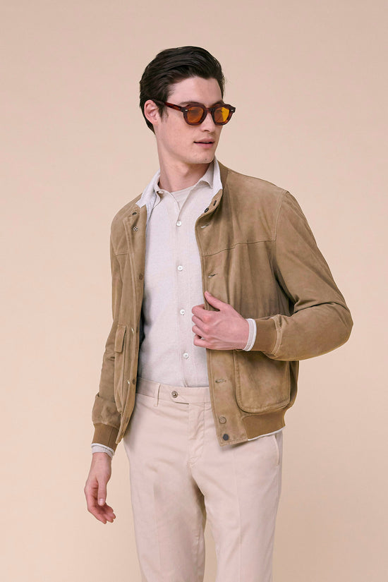 fedeli Laredo Suede Bomber Jacket TAN