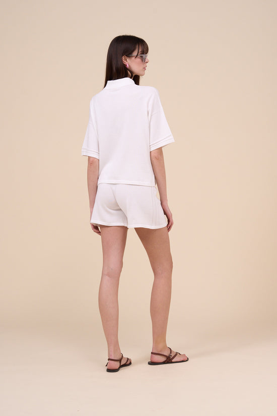 Fedeli Leto Cotton Breeze Knitted Polo WHITE