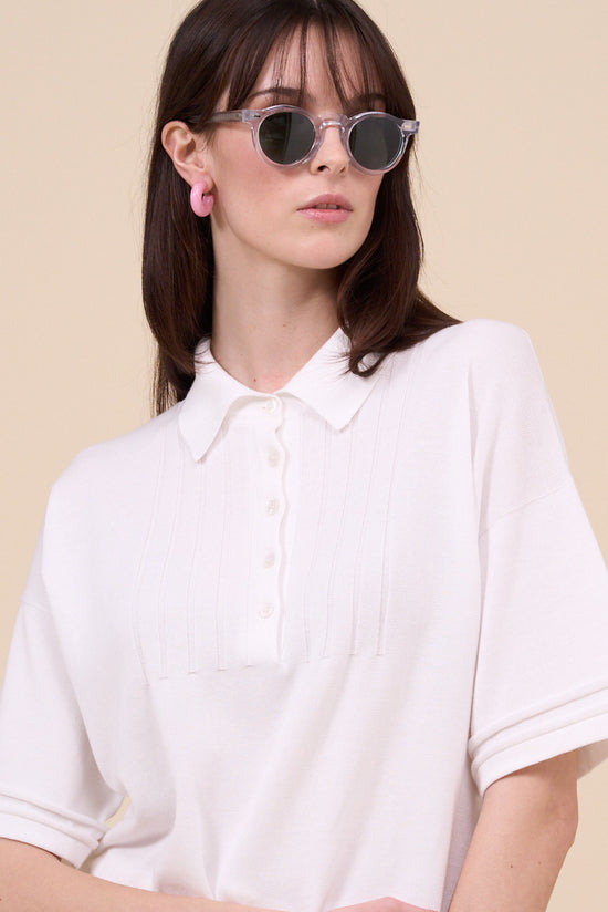 Fedeli Leto Cotton Breeze Knitted Polo WHITE