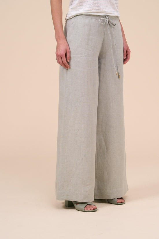 Fedeli Medea Delavè Linen Pants DARKOLIVEGREEN