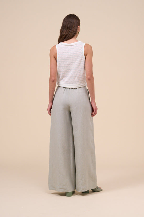 Fedeli Medea Delavè Linen Pants DARKOLIVEGREEN