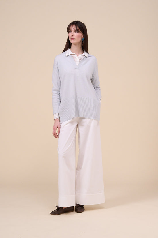 Fedeli Niche Cashmere Persia Knitted Polo WHITE