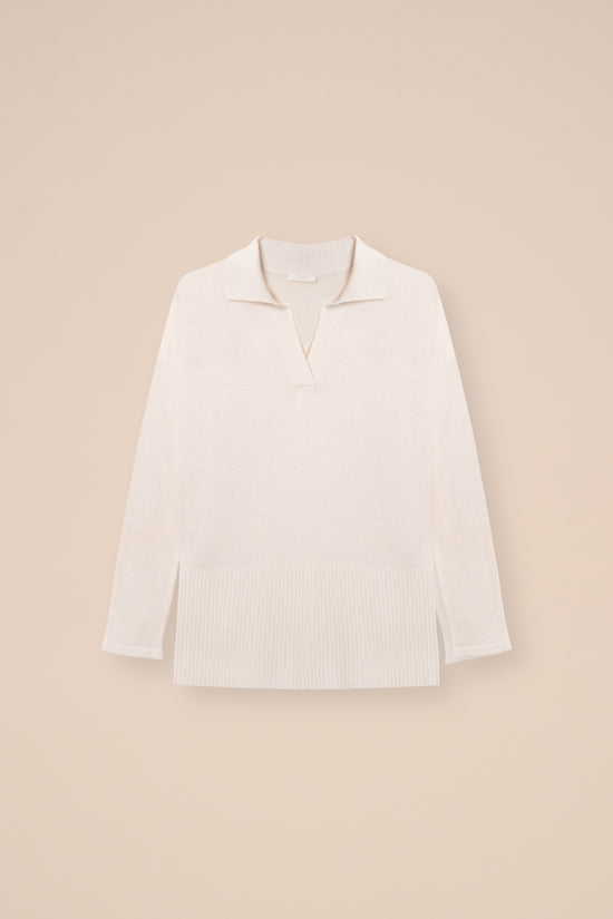 fedeli Niche Cashmere Persia Knitted Polo WHITE