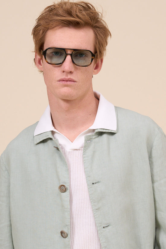 Fedeli Oxford Linen Dusty Jacket LIGHTGREEN