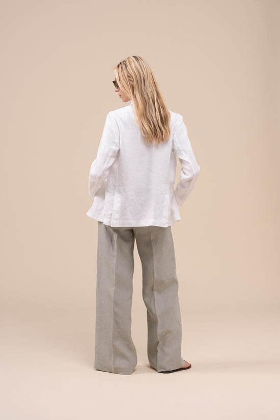 Fedeli Oxford Linen Dusty Jacket WHITE