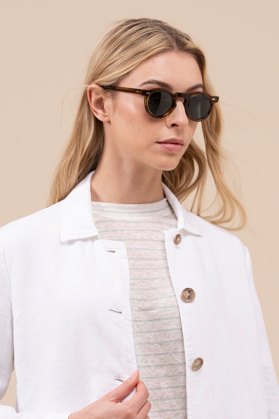 Fedeli Oxford Linen Dusty Jacket WHITE